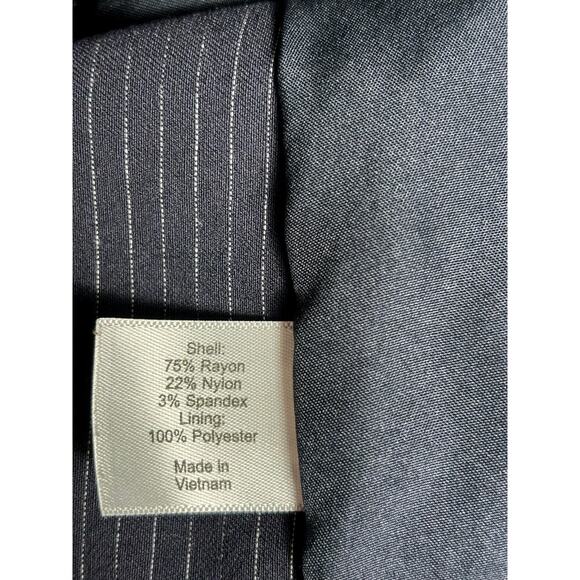 Lane Bryant Blazer Jacket Womens Size 16 Navy Striped One Button Closure Career - Picture 4 of 7
